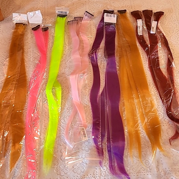 Colorful Hair Streamer Streak Clip In Extensions - Picture 2 of 6